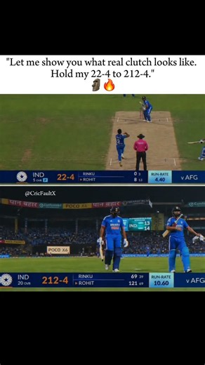From 22/4 to 212/4! Rohit Sharma & Rinku Singh Unbelievable Comeback vs AFG! 🔥