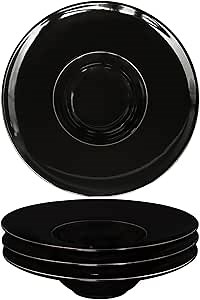 Ceramics Rimmed Soup Bowls 8.8 oz, Black 11.6 inch Exquisite small soup plate Set of 4, Pasta plates With Rim is the best choice for hotels, kitchens, fine restaurants and gourmets