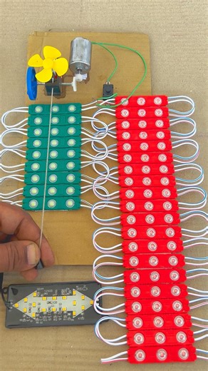 Powering 90 led lights & traffic light using toy gearbox#shortsfeed