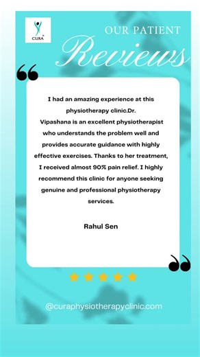 Thank you for such a wonderful and detailed review 🙏✨ We’re truly delighted to know that you experienced nearly 90% pain relief and felt confident in the care provided 💪😊 Dr. Vipashana’s approach focuses on understanding the root cause and delivering precise, result-oriented physiotherapy 🧠🦴 Your recommendation means a lot to our entire team and motivates us to continue providing genuine, professional care 🌸 Wishing you long-term relief, strength, and well-being 🌈 #GratefulPatients #Physi