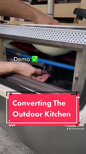 Converting Outdoor Kitchen into Laundry Room in Camper