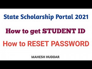 How to Get Your Student ID and Reset Password in State Scholarship Portal SSP 2021 by Mahesh Huddar