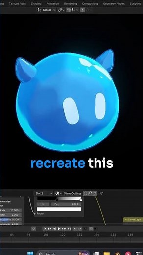 Blender Speed Challenge: Anime Slime Edition #3dmodeling #speedtest #blender