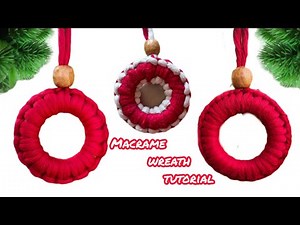 DIY Macrame Wreath Ornament Tutorial | Easy christmas crafts for beginners #diy #christmasornaments