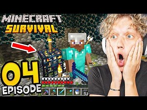 Minecraft Survival #4 - DOUBLE MOB SPAWNER! (rarest spawner)