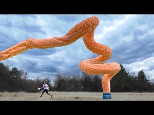 Experiments : Eruption Big Orange Worm From Coca-cola,Fanta , Mirinda and MENTOS