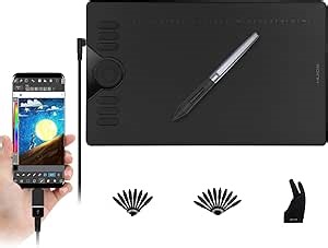 HUION HS610 10x6.25 Inch Graphics Drawing Tablet with 28 Express Keys, 8192 Battery-Free Stylus, Ideal Use for Distance Education and Wed Conference