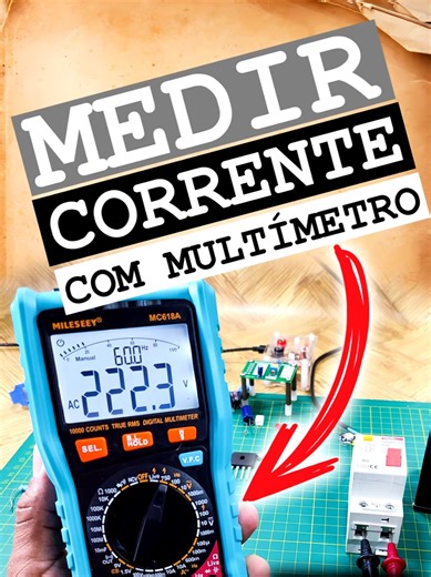 Aprenda como Medir corrente DC com multímetro digital de forma fácil. #Eletrônica #Ferramentas #Multímetro #InstalaçõesElétricas