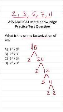 ASVAB/PiCAT Math Knowledge Practice Test Q: Prime Factorization #acetheasvab with #grammarhero