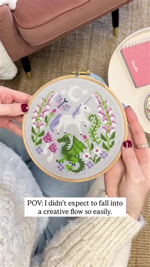 🌙 Ready to cross stitch a storybook dream? Introducing ‘Foxgloves & Fantasy’ - the charming subscription box where cross stitch and fairytales meet… guaranteed to help you slow down and stitch yourself happy! 🍄 Support your mental health, reduce stress and make your evenings calm and creative. Perfect for beginners, this box includes: 🦄 Fairytale cross stitch kit with premium supplies 🦋 Limited edition Hoop Buddy™ to make finishing a breeze! 🐲 Elbesee beechwood embroidery hoop 🍭 Yummy fore