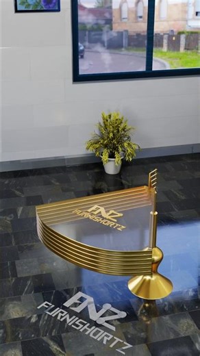 Round Glass Foldable Flower Table. Space Saving Furniture Design