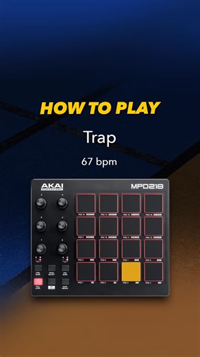 Melodics on Instagram: "Learn How to Play a Trap Beat at 67 BPM on Pads 🎛️ Level: Beginner This slow trap tempo is all about space, bounce, and pocket! An essential for any hip hop producer’s toolkit 🔧 Start with the hi-hats, add a clap then finish with the kick 🥁 Gear spotlight: @akai_pro MPD218 💥 👍 Enjoy this tutorial? Like, share, and follow for more! 💬 Got questions or want a different BPM or style? Drop it in the comments! #howtoplays #trap #beatmaking #pads #tutorial"