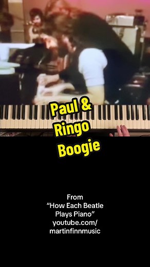 “Paul and Ringo team up for an unforgettable piano boogie in the Get Back documentary! Ringo takes the treble, Paul handles the bass and chords, and together they create pure magic. This clip is from my YouTube video 'How Each Beatle Plays Piano,' available on YouTube. #PaulAndRingoBoogie #PaulAndRingoPiano #PaulAndRingoGetBack #BeatlesVibes #GetBackDocumentary #MusicLegends #PianoTutorialBoogie #RockAndRollPianoTutorial