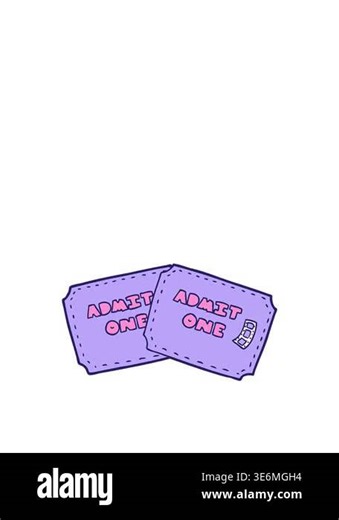 rise and float animation of cartoon tickets Stock Video Footage - Alamy