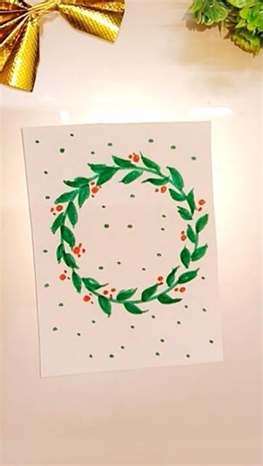Christmas🎄Wreath Brushpen painting/Easy Brushpen technique#shortsfeed #christmas#christmasart#shorts