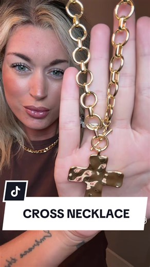 This viral cross necklace is stunning! It is such good quality & the perfect accessory! This would make the perfect stocking stuffer this year, it is UNDER $13 with free shipping! Don’t miss out on this deal! ✨ #viralcrossnecklace #crossnecklace #womensnecklace #womensjewelry #fyp