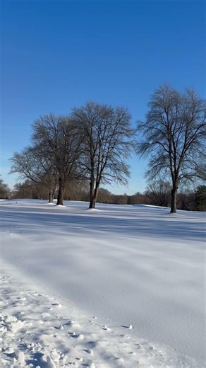 Beautiful Sky. Frozen Golf Course