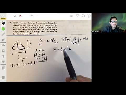 How to Solve Related Rates Problems in Simple Easy Steps | Conical Sand Pile | Calculus