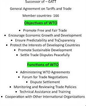 world trade organisation | WTO objectives and functions | WTO | #ugcnet #worldtradeorganisation