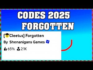 Forgotten Codes 2025 / Roblox ! 🎮🔑