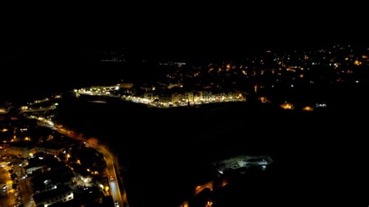 Night, Aerial View, Architecture. Free Stock Video