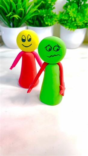 Mini Cute Clay Dolls Tutorial 🪆 #youtubeshorts#shorts #diy #claycraft #diyideas