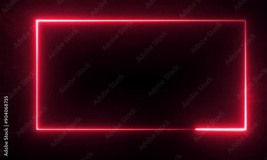 Red Neon Square Frame: A bold, eye-catching red neon square frame glows in the darkness, creating a contemporary and vibrant backdrop for your designs. The frame's sleek, minimalist style offers a mod