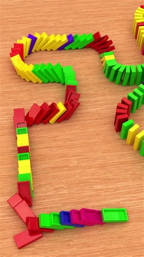 160 Colorful Dominoes Loop animation V20 of the Most Satisfying Domino #dominoes #satisfying #shorts