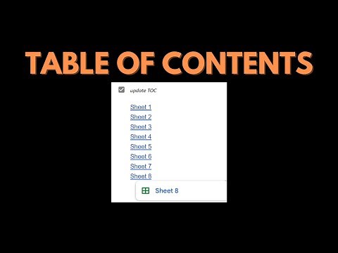 Easy Table of Contents with Clickable Links in Google Sheets Tutorial