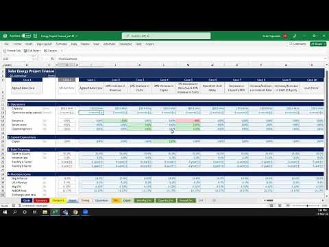 Energy Project Finance Modeling Template Walk through