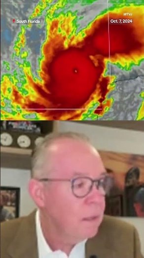A meteorologist becomes emotional while discussing Hurricane Milton