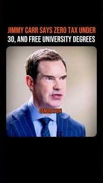 JIMMY CARR SAYS ZERO TAX UNDER 30 AND FREE STEM DEGREES