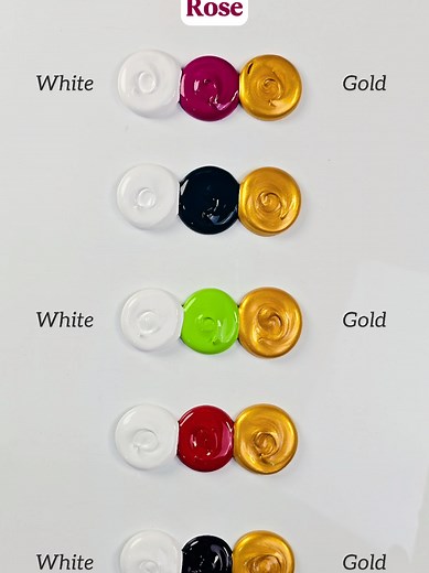 Blending 5 Shades with White & Gold for 5 Color Combos