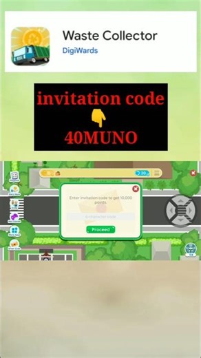 Enter invitation code to get 10000 points || waste collector app