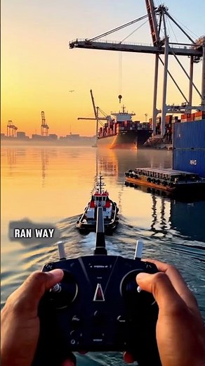 Ultra Realistic RC Tugboat at Harbor Real Engine & Water Sound #asmrrc #povrc