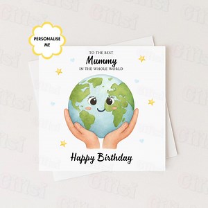 Personalised Mummy Birthday Card, Best Nanny in the World Card, Custom Birthday Card for Grandma, From Child Thank You Card - Etsy Canada