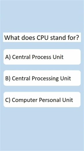 IT exam question and answers - What does CPU stand for? #ictlessons #ict