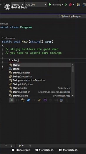 StringBuilder in C# | #Mortaltech | #13