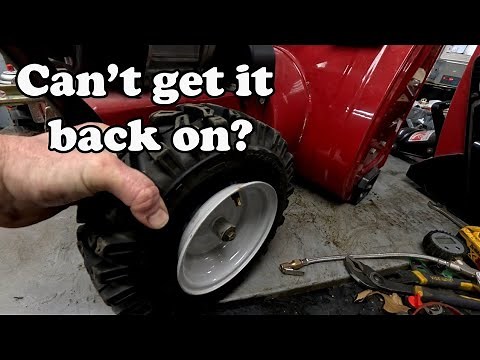 How To Get Snowblower Tire Back On Rim, Snow Blower Tire Won't Inflate, Won't Air Up Easy Fix