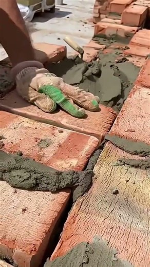 Easy and fast red brick installation process #shorts