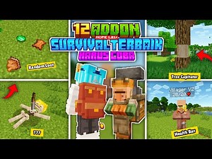 12 BEST, COOLEST, MOST EXCITING, USEFUL MCPE 1.21+ ADDONS TO MAKE SURVIVAL EASIER. YOU MUST TRY THEM