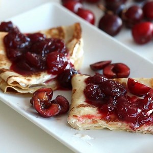 11K views · 528 reactions | Homemade crepes filled with vanilla flavored cream cheese and topped with homemade cherry sauce, are by far one of the best ways to serve crepes. Full recipe: https://bit.ly/2LrKGb6 | Home Cooking Adventure | Facebook