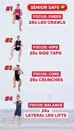 Every senior should be doing this full body 4 move set with me! #fullbodyworkout #seniorfitness #SeniorLiving #fitnesstips | Grow Young Fitness
