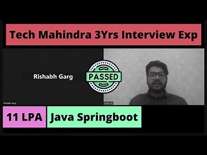 Tech Mahindra 3 Yrs Interview Experience | Java Spring Boot