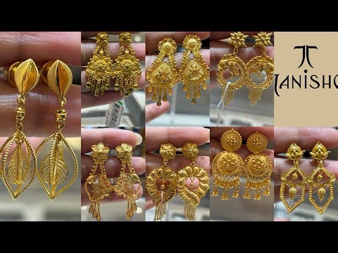 Tanishq Latest Light Weight Traditional Gold Earring Collection 💕 Tanishq Latest Gold Earring Design