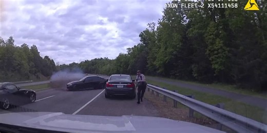 VIDEO: Teen driver loses control of car, nearly kills officer