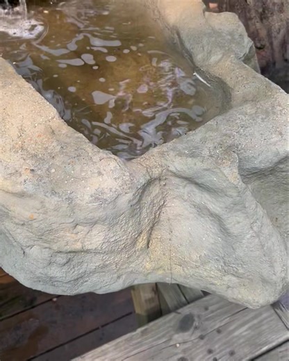 Something new that I’m working on is a recirculating rock bird bath. This is lightweight for easy periodic cleaning and maintenance. #rockbirdbath #birdbathrockpool #engineeredrocks #smallrockpond #budgetfriendlybirdponds | Garden Gnomes Etc