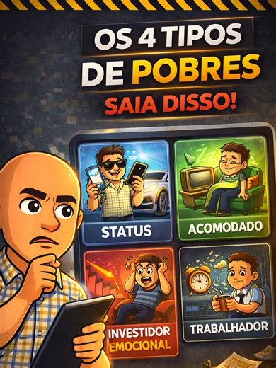 🚨 O DIAGNÓSTICO QUE DÓI, MAS LIBERTA! 💸 Você sente que sua vida financeira está patinando? No vídeo de hoje, o Manual da Riqueza revela os 4 Tipos de POBRES Que Muitos Brasileiros INSISTEM em SER e, mais importante, como sair de cada um deles. Descubra se você está preso no status, na acomodação, na emoção ou na falta de tempo e aprenda a usar a Educação Financeira para mudar seu destino em 2026. Clique em