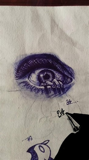 Draw hand coming of an eye #shorts #pendrawing #viral
