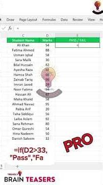 “Excel IF Formula Trick 💡 | Trendly Brain Teasers| Auto Pass or Fail Result!”